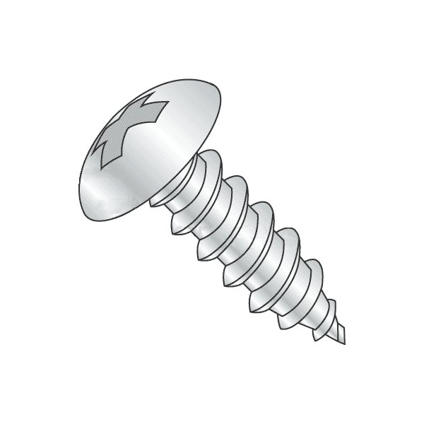 Newport Fasteners Sheet Metal Screw, #10 x 1/2 in, Zinc Plated Steel Truss Head Phillips Drive, 100 PK 824912-100 - main